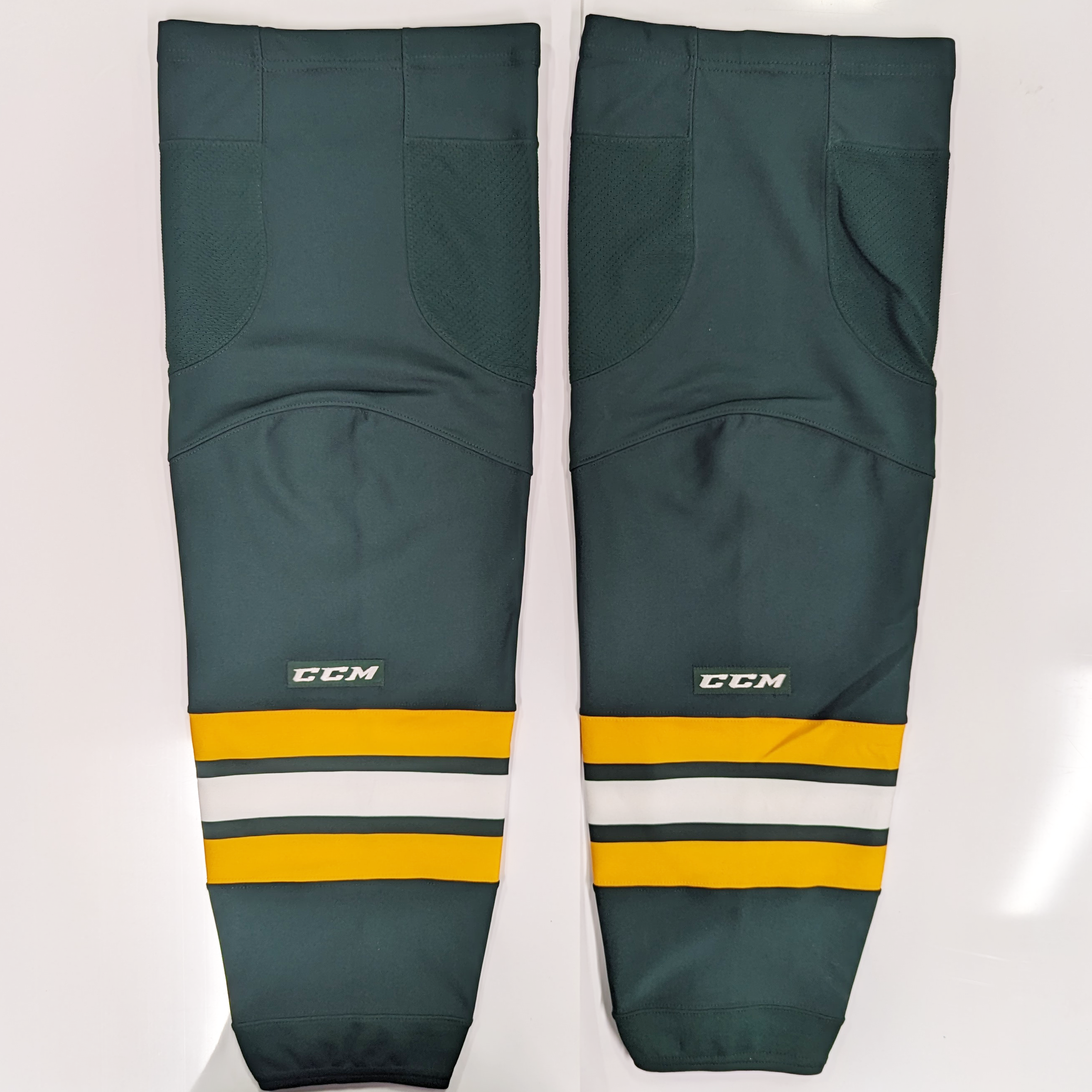 NCAA - Chaussettes de hockey CCM d'occasion (vertes/blanches/jaunes)
